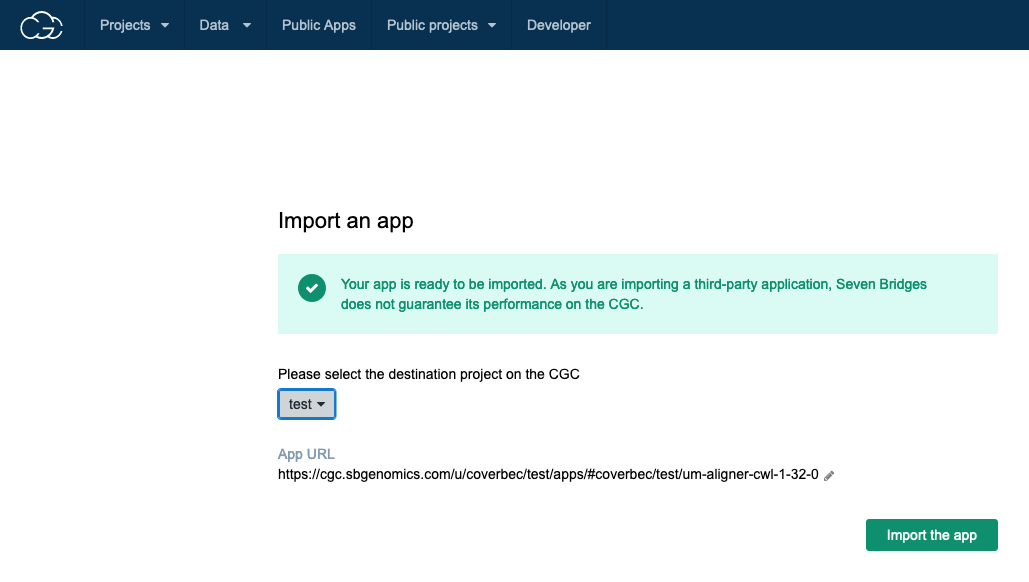 CWL workflow import