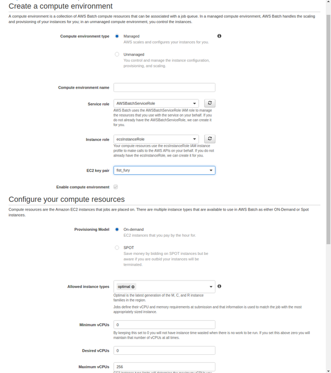 Configure compute environment