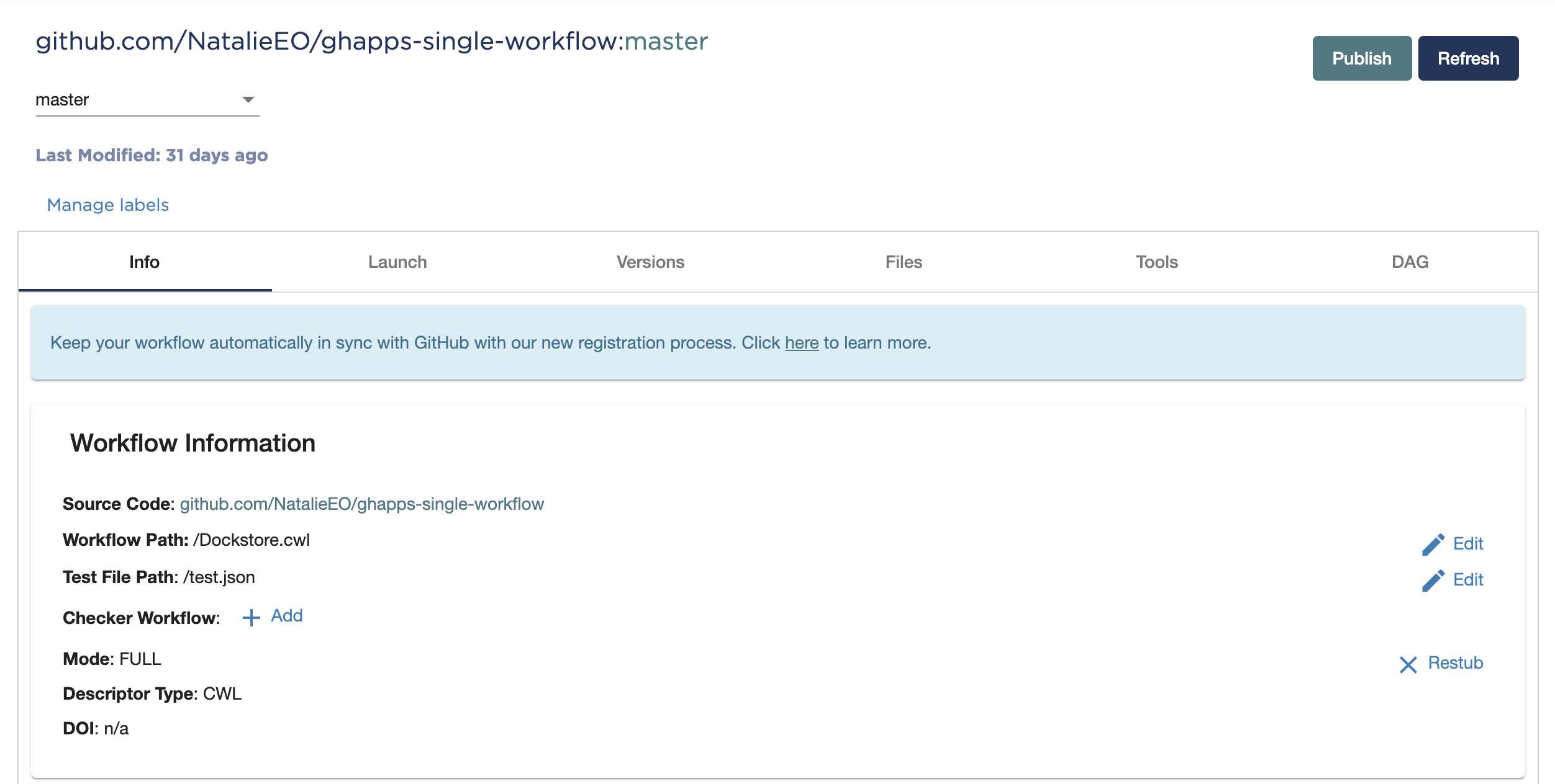 Workflow to Migrate